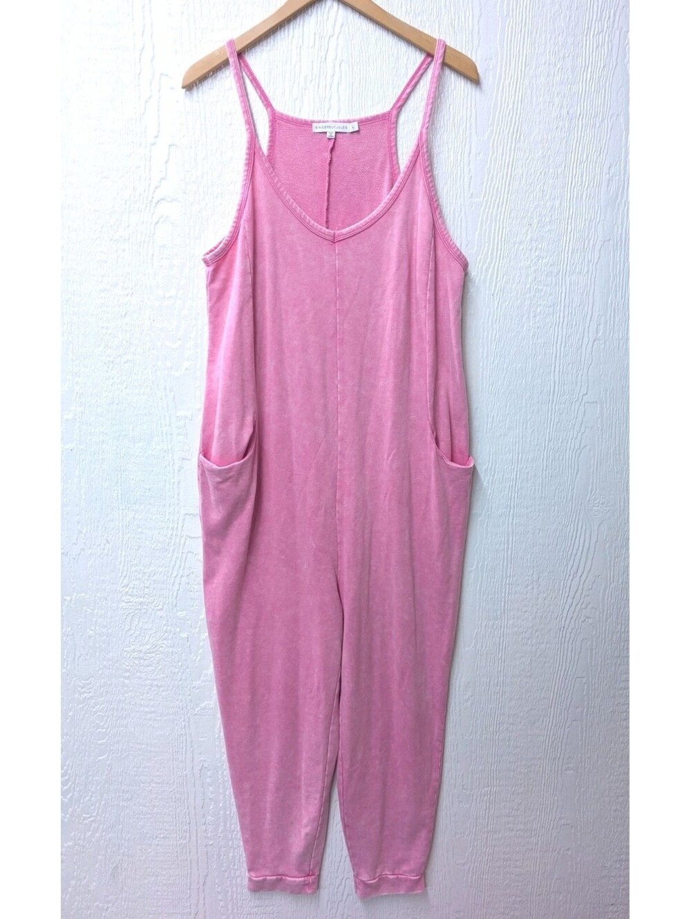 Sincerely Jules Pink Acid Wash Slouchy Sleeveless Harem Jumpsuit Size Large
